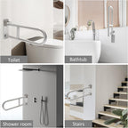 Toilet Grab Bar 24 Inch, Folding Bathroom Safety Rail for Seniors