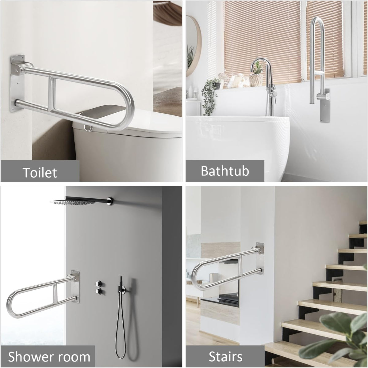 Toilet Grab Bar 24 Inch, Folding Bathroom Safety Rail for Seniors