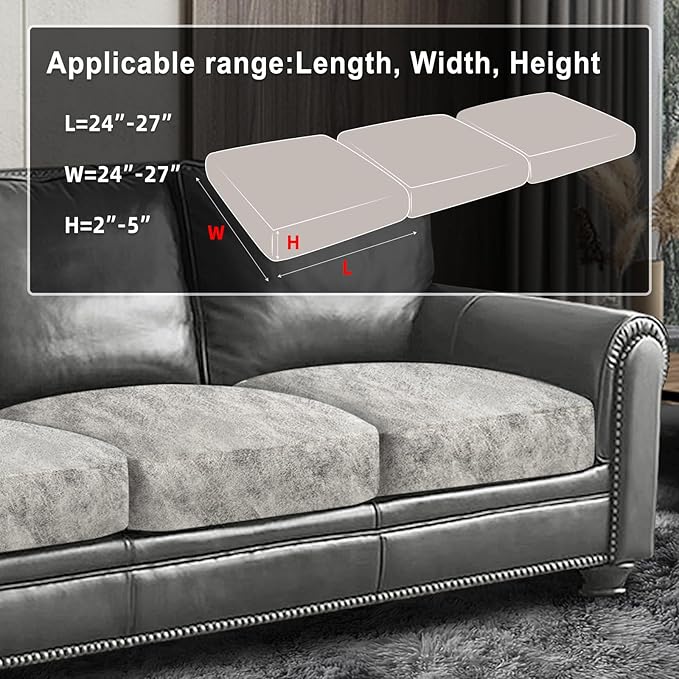 Leather Look Couch Cushion Covers Sofa Seat Slipcovers Sets Couches Furniture - Image 3