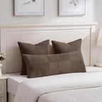 Fancy Homi 2 Packs Dark Brown Decorative Throw Pillow Covers 18x18 Inch - Image 5