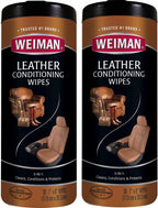 Weiman Leather Wipes - Clean and Condition Car Seats, Shoes, Couches and More - 30 Count (4 Pack)