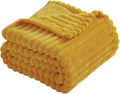 Mustard Yellow Fleece Throw Blanket 50”×60” by linecooo