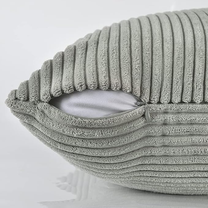 Fancy Homi 2 Packs Grey Decorative Throw Pillow Covers 22x22 Inch - Image 3