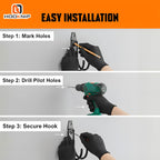 16 Pack Heavy Duty Garage Hooks, Wall Mounted Tool Hangers