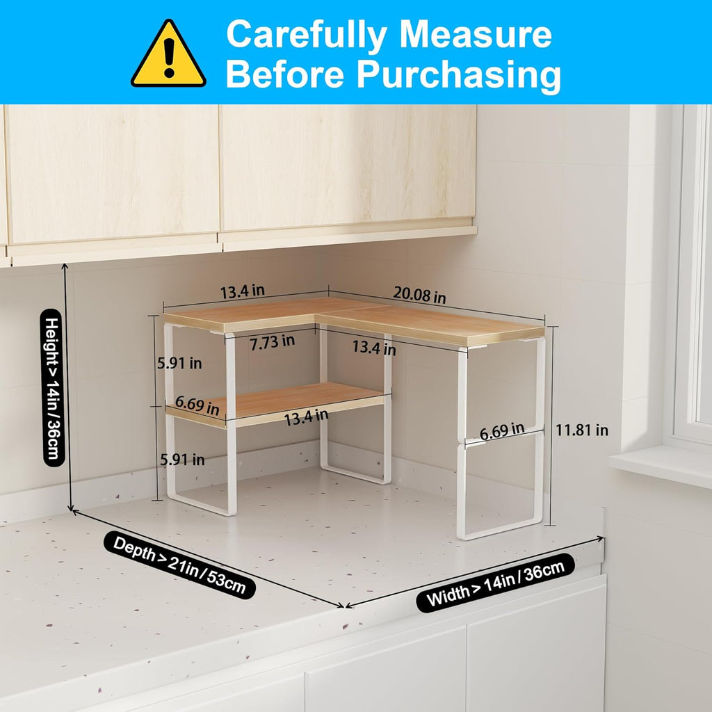 Golener Kitchen Counter Organizer, Countertop Shelf, Adjustable, Stackable