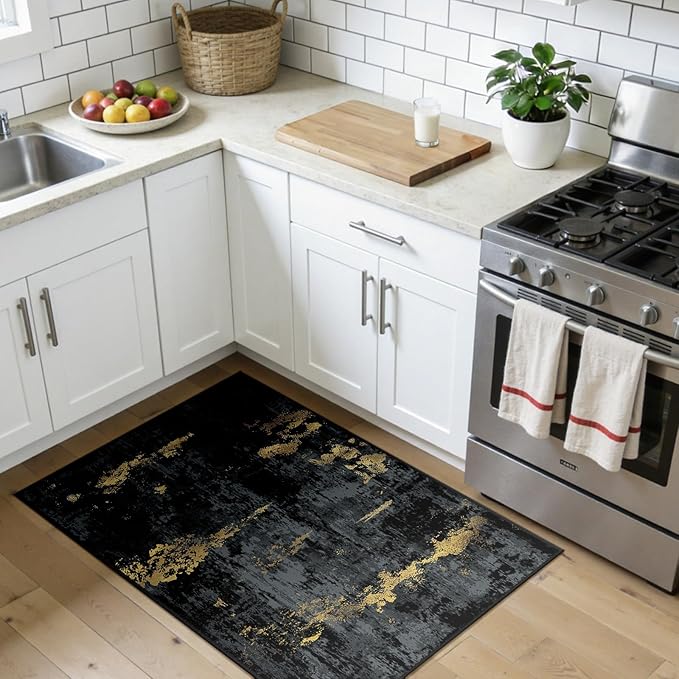 Washable Area Rugs 3x4 Non-Slip Modern Abstract Soft by RELEANY