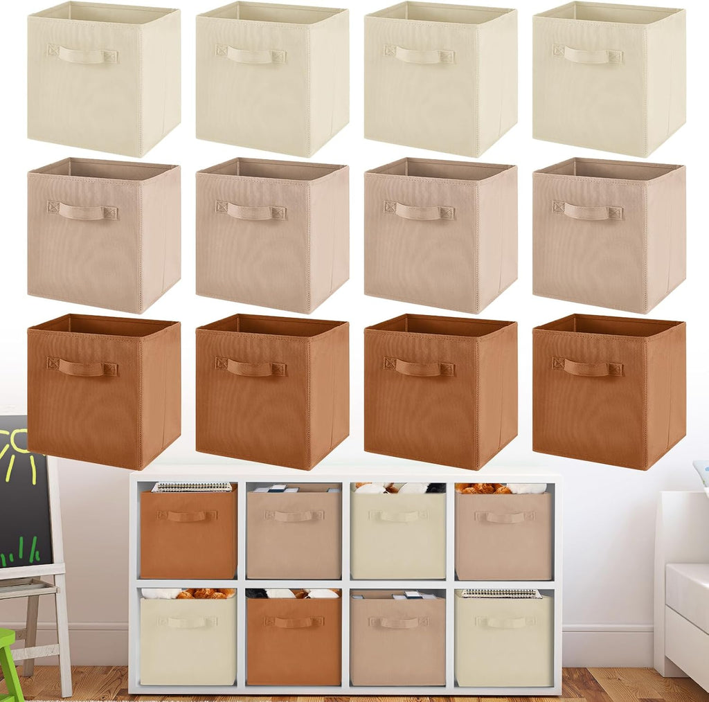 Yinder 6 Pcs Cube Storage Bin, Rainbow Colored 14''x10''x8'' Storage Cubes