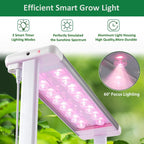 Tall Hydroponics Growing System kit with Height Adjustable Light & Trellis
