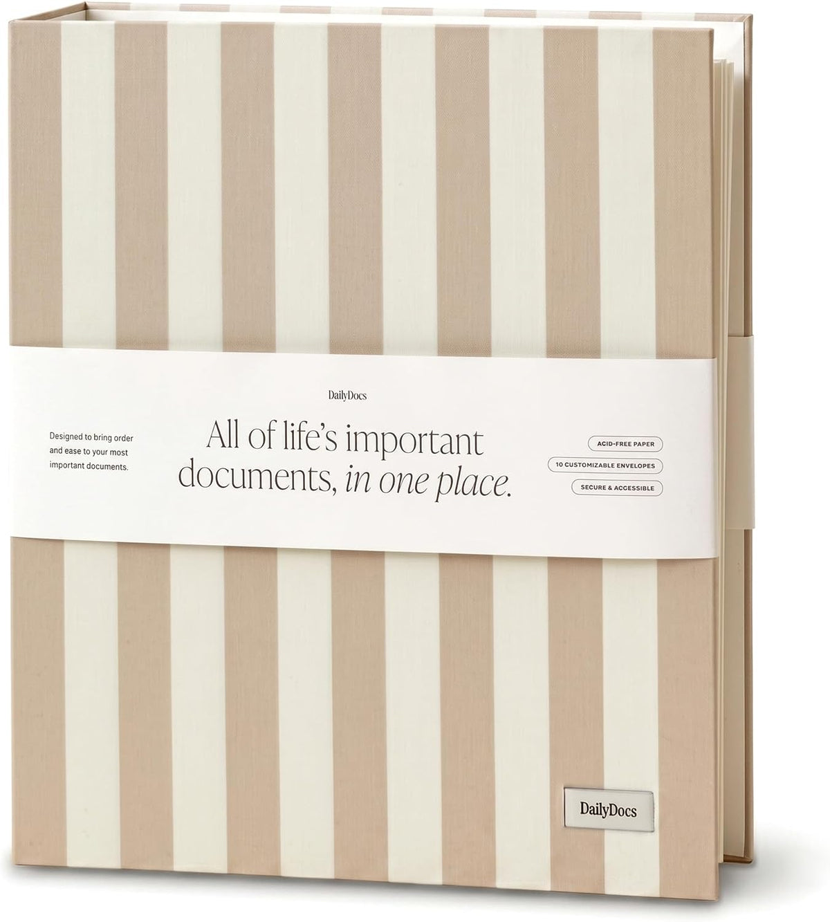 Document Organizer Binder for Important Papers & Passports, Olive