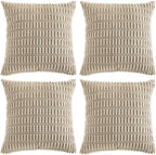 Fancy Homi 4 Packs Taupe Decorative Throw Pillow Covers 16x16 Inch by Fancy+Homi