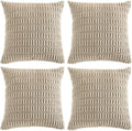 Fancy Homi 4 Packs Taupe Decorative Throw Pillow Covers 20x20 Inch by Fancy+Homi