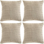 Fancy Homi 4 Packs Taupe Decorative Throw Pillow Covers 24x24 Inch by Fancy+Homi
