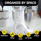 Self-Gripping Cable Ties by Wrap-It Storage - Assorted 40 Pack White