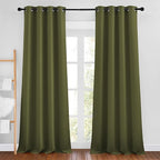 NICETOWN Olive Curtains 102 inches Long, Grommet Thermal Insulated Solid by NICETOWN