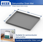 Dehumidifier Mat for Home Dehumidifiers, Mini Dehumidifier Drain Pan Prevent Leaks, Waterproof De humidifier Tray, Non-Slip Drain Mat Prevents Water from Pooling Underneath, Grey, 12"x10"