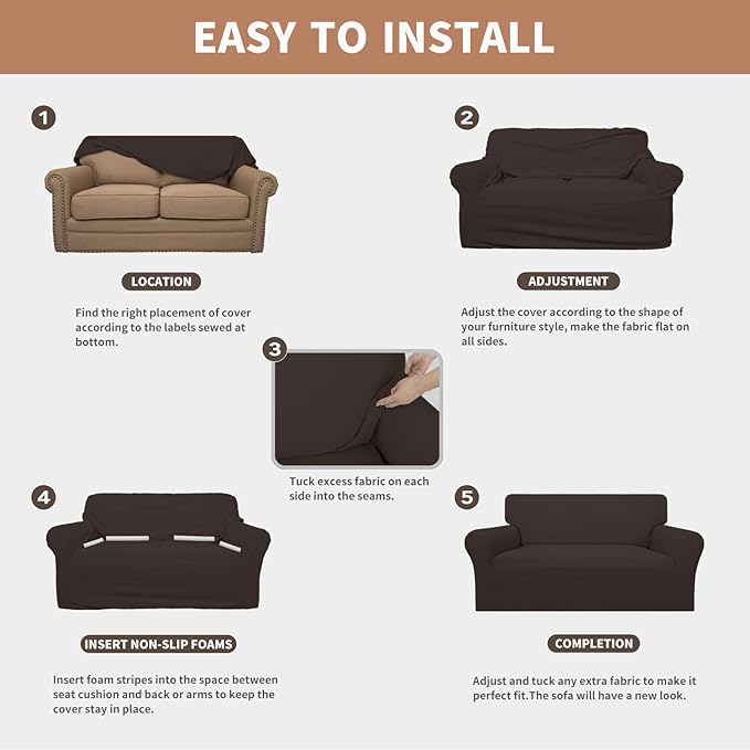 Easy-Going 100% Waterproof Loveseat Couch Cover, Dual Waterproof Sofa Cover - Image 5