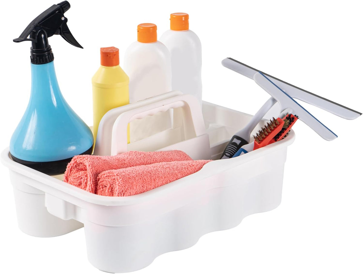 Matthew Large Plastic Tote Tool & Deluxe Supply Cleaning Caddy with Handle Portable Shower Basket Storage Caddy for Cleaning Products Organizer,Take-Out Coffee/Soft Drink,Bath Multi Use - Green