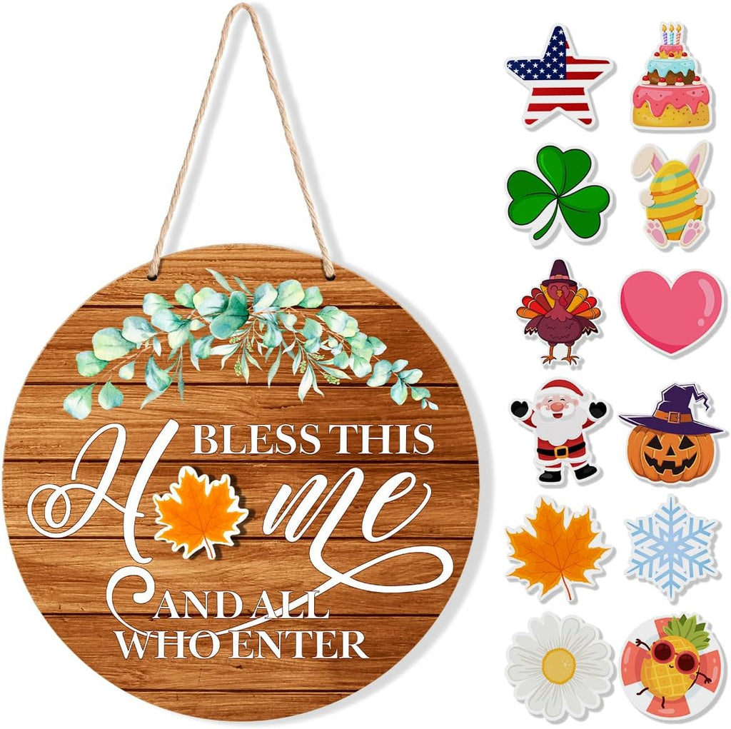 Interchangeable Welcome Sign Fall Halloween Front Door Decor