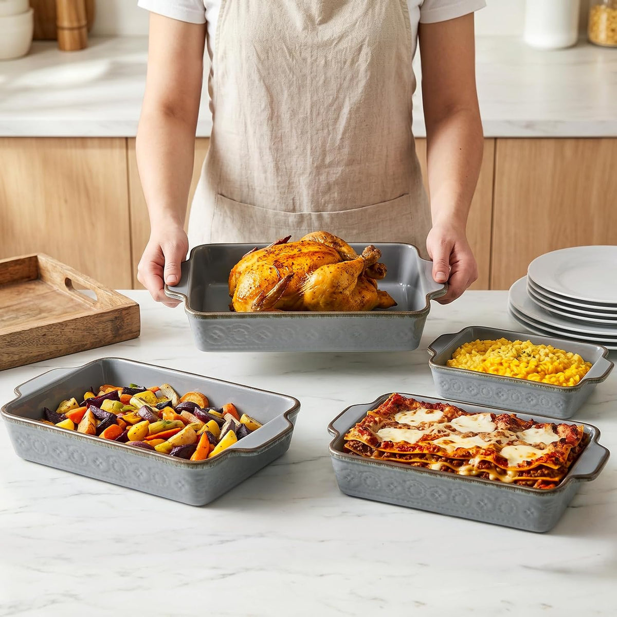 ONEMORE Casserole Dishes, Ceramic Baking Dishes, Lasagna Pans for Baking