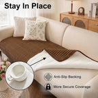 Smiry Couch Covers for Dogs, Non Slip Plush Washable Sofa Cover for Pets