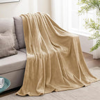 BEDELITE Fleece Blanket Light Camel Throw Blankets - Image 6