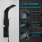 ANZZI Aura 2 Jetted Shower Panel With Heavy Rain Shower & Spray Wand