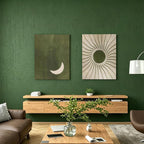PYOYGU Sage Green Boho Sun & Moon Bedroom Wall Decor Set of 2, 12x16 In