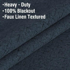 H.VERSAILTEX Primitive Linen Curtains 100% Blackout Curtain Drapes Burlap - Image 5