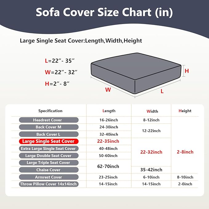 Couch Cushion Covers for Sofa Couch Covers Wear-Resistant Universal Sofa Cover - Image 3