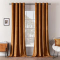 MIULEE Velvet Curtains Gold Brown Elegant Long Grommet Curtains Black Out by MIULEE
