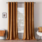 MIULEE Velvet Curtains Gold Brown Elegant Grommet Curtains Thermal Insulated by MIULEE