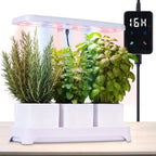 Indoor Garden Led Grow Light, Full Spectrum LED Grow Lamp for Indoor Plants with Intelligent Controller, Height Adjustable, Ideal for Home Desk Plant Lighting (Without Pots)(White, 16.5*6.5*4 inch)