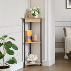 ZGREN 3 Tier High Tall Small Corner Shelf Stand Mini Table Display Storage Shelves for Small Spaces Bathroom, Living Room, Home Office
