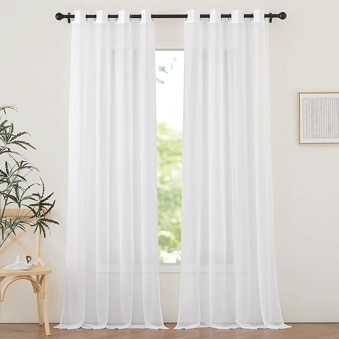 NICETOWN Living Room Sheer Curtains 96 inches Long by NICETOWN
