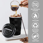 Lamosi 50 Pack 16 oz Coffee Cups with Lids, Disposable To Go Paper Cups