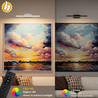 Picture Light for Wall, RF Remote, USB Charging, White