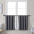 Simplebrand Ava Grey Short 30 Inches Blackout Curtain 2 Panels Set, Half Window by Simplebrand