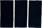 Black Kitchen Hand Dish Towels, Set of 3, 100% Cotton, 18" x 28"