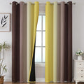 Estelar Textiler Brown and Yellow Blackout Curtains by ESTELARTEXTILER