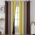 Estelar Textiler Brown and Yellow Gradient Blackout Curtains by ESTELARTEXTILER