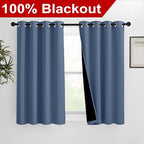 NICETOWN Stone Blue 100% Blackout Curtains 54 inches Long, Thermal Insulated - Image 2