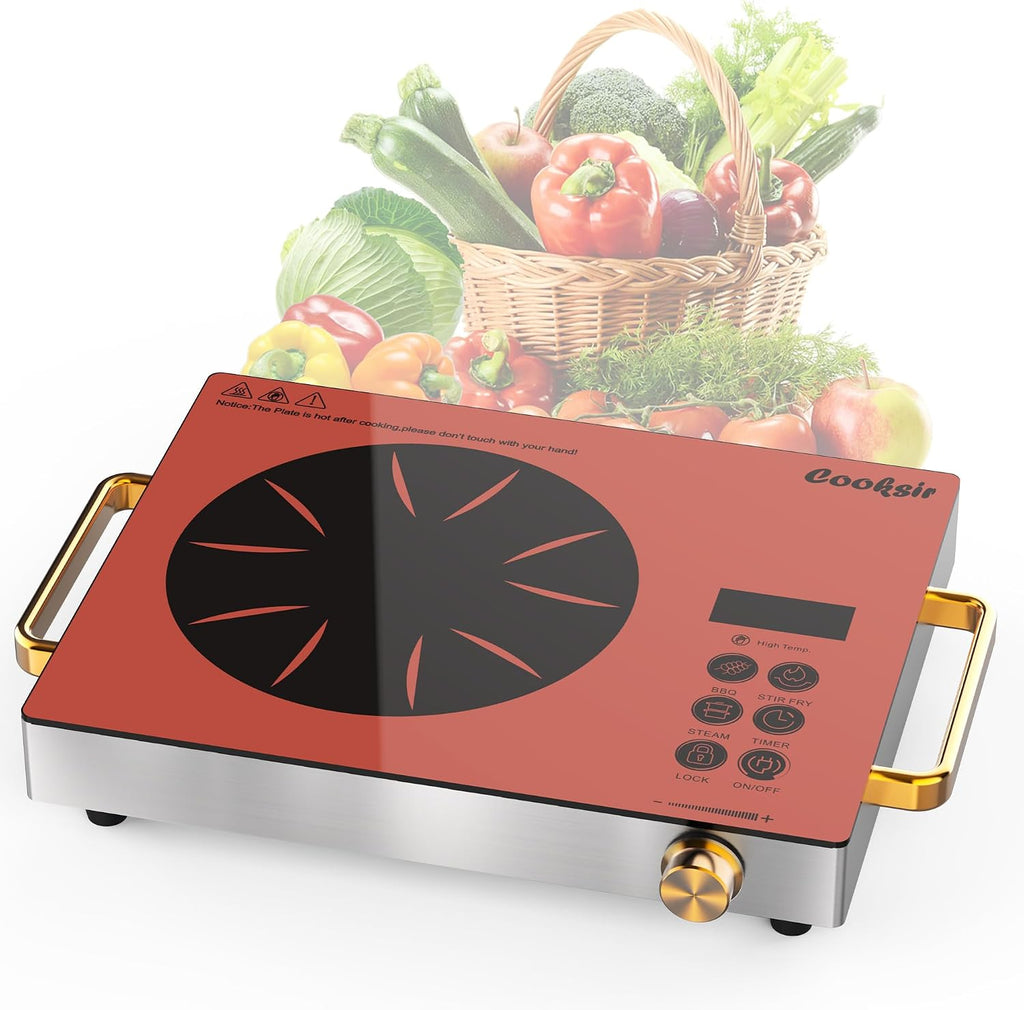 Single Burner Electric Cooktop Countertop Burner 110V 1800W