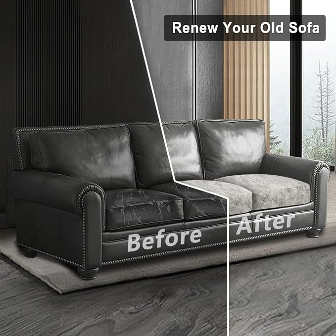 Leather Look Couch Cushion Covers Sofa Seat Slipcovers Sets Couches Furniture - Image 7