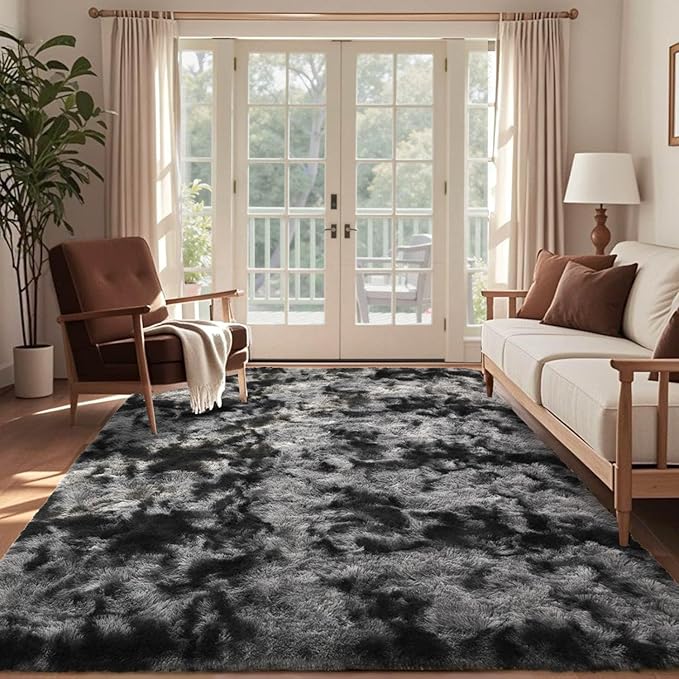 7x10 Ft Extra Large Shag Rugs for Living Room, Tie Dyed Ultra Soft Fluffy Furry - Image 2