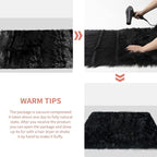 Ciicool Black Fur Fluffy Rug, 2x4 ft Small Faux Fur Rug - Image 7