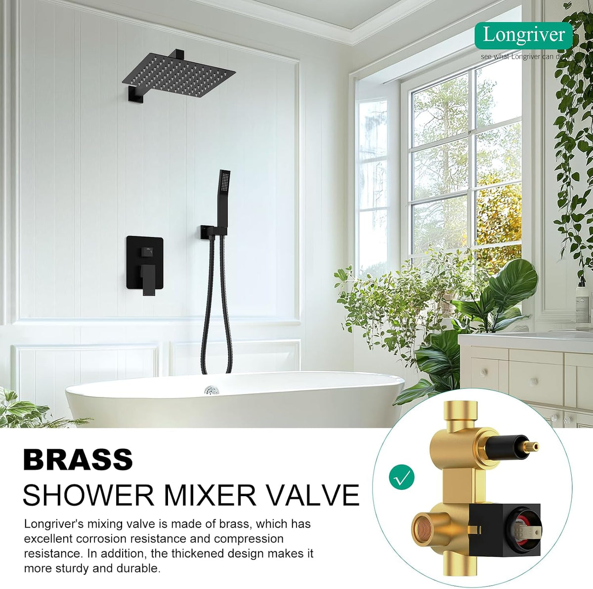 Longriver S200 Shower Faucet Set, Shower System Bathroom High Pressure