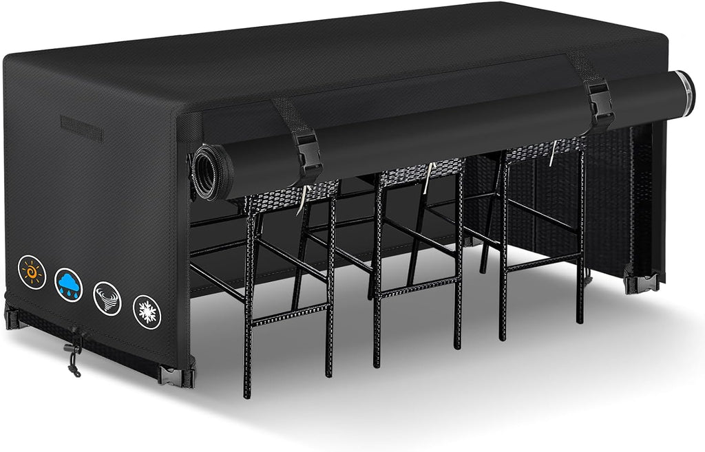 SUNICO Outdoor Bar Covers Waterproof,Bar Height Patio Set Covers,76x34x42in