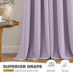 MIULEE Lilac Blackout Curtains for Bedroom Living Room 72 Inches Long 2 Panels - Image 5