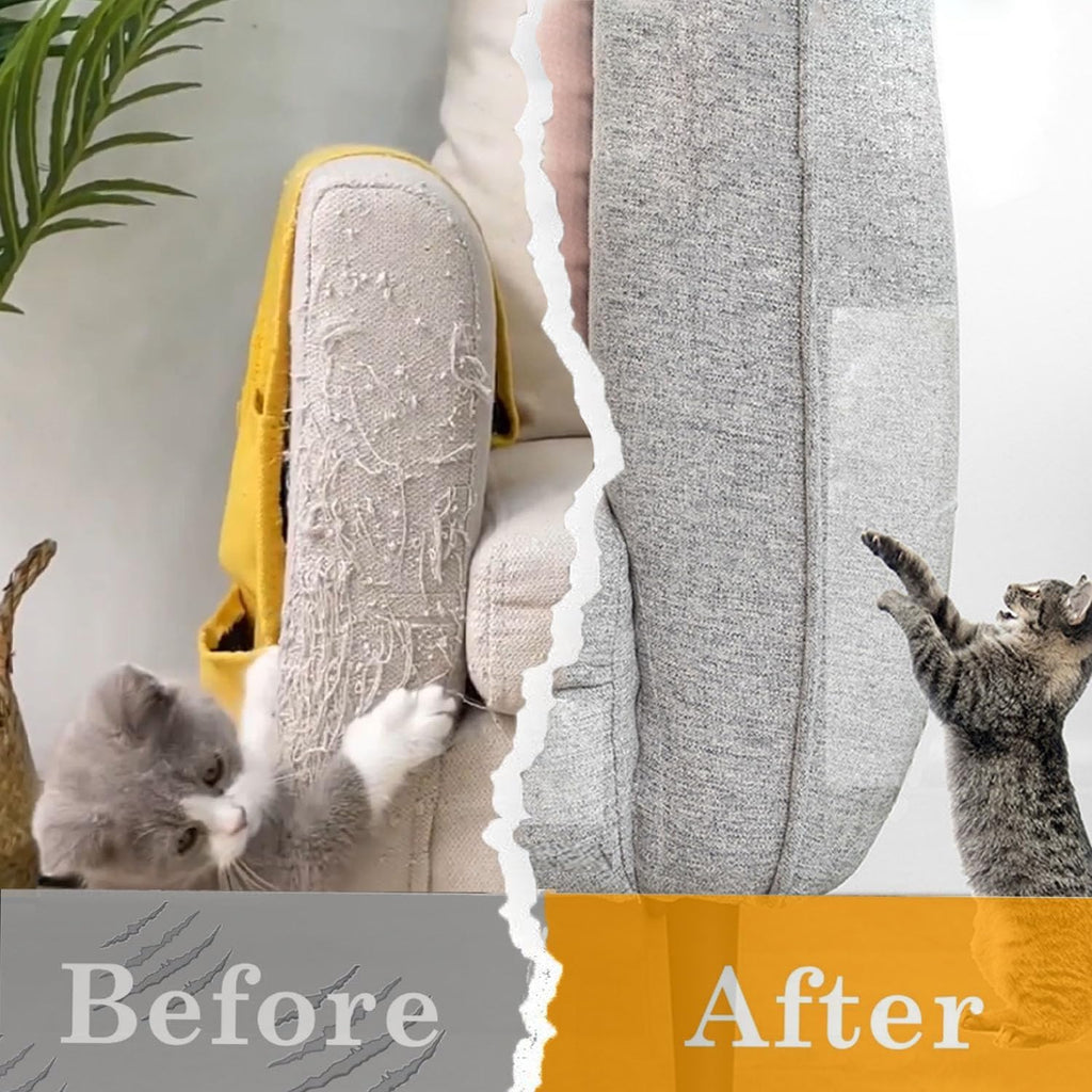Anti Cat Scratch Tape, 4" x 30Yds, Transparent, Double Sided, Furniture Protector, Pet Safe, Easy Installation, One Year Warranty