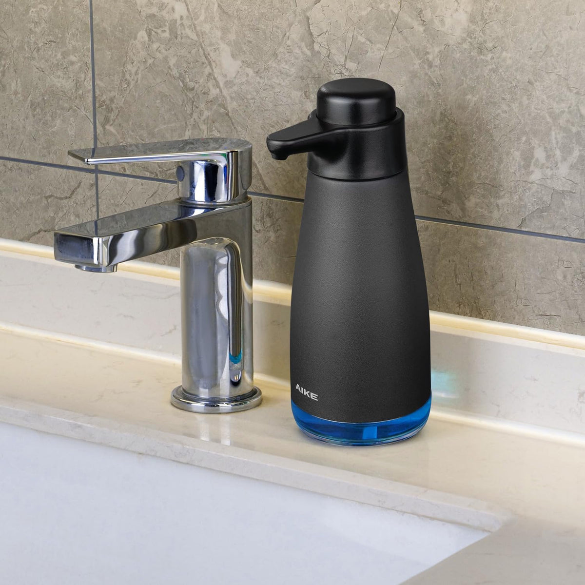 AIKE 15oz Liquid Soap Dispenser for Dish and Hand Soap Matte Black
